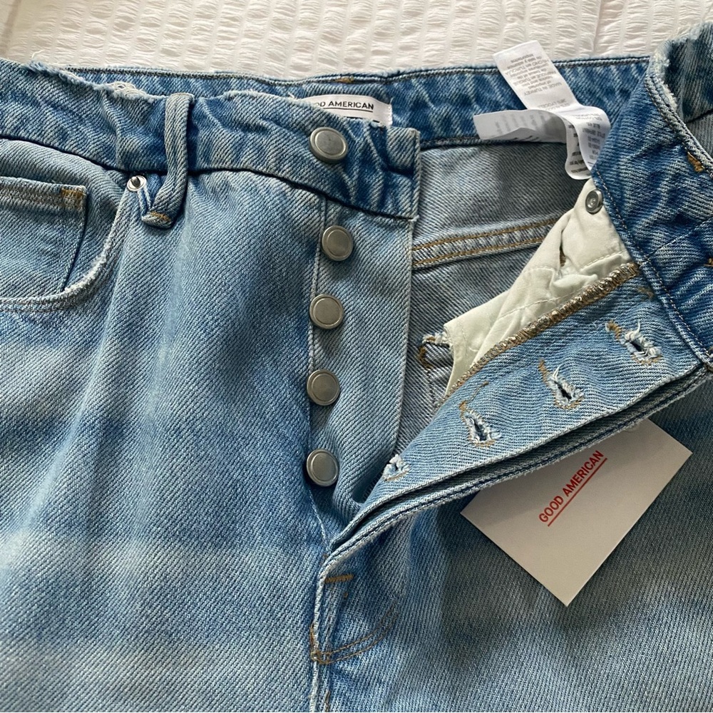 NWT Good American Size 10/30 High Waist Split Raw Hem Pants - Picture 5 of 6